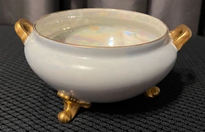 Early 20s, GOA Limoges French footed bonbon bowl with iridescent porcelain - Picture 1 of 12