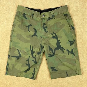Volcom Short Mens 28x10 Green Camouflage Chinos Stretch Skater Casual Bermudas - Picture 1 of 18