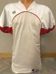 Champion Practice Football Jersey Shirt Short Sleeve Mesh White Red Men's M - Picture 1 of 4