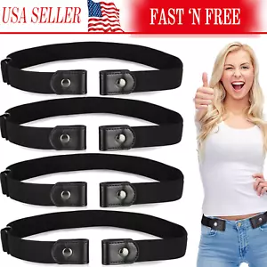 Men Women Buckle-free Elastic Invisible Waist Belt for Jeans No Bulge Hassle - Picture 1 of 9
