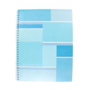 1-Subject Spiral Notebook Wide Ruled Paper Modern Light Blue Colorblock Norcom - Picture 1 of 3