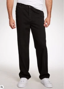 New King Size Liberty Blues Straight-Fit Stretch 5-Pocket Jeans 58x28 Black - Picture 1 of 2