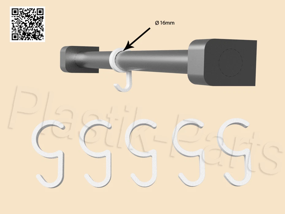 Handtuchhaken Handtuchhalter 5er Set für 16mm Handtuchstange Handtuchclips Haken - Bild 1 von 1