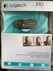 Logitech C310 HD Webcam - Black Built In MICROPHONE New UNOPENED - Afbeelding 1 van 3