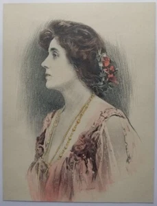 Impresión artística de cuaderno de mujer con flores en el pelo años 20 por H. C. Ireland - Imagen 1 de 2