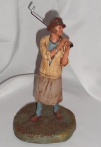 VINTAGE Michael Garman Hand Painted Birdie Figurine Lady Golfer Sculpture #242 - Picture 1 of 12