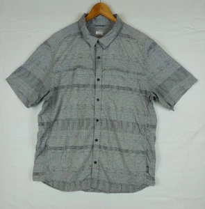 REI Coop Shirt Large Button Up Gray Vented Fishing Nylon Micro Allover Print - Picture 1 of 7