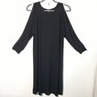 Roamans Black Stretch Knit Midi Dress - size 22 22W, VGUC! Cocktail Party Career