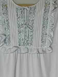 Vintage durchsichtig mittelhellblau Gossard Artemis Nachthemd kurze Spitze ATEMBERAUBEND - Bild 1 von 4