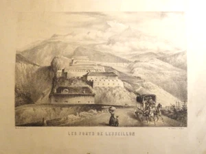 Michel d'AIGREMONT 1829-1897 LITHO ORIGINALE FORTS L'ESSEILLON SAVOIE MAURIENNE - Picture 1 of 7