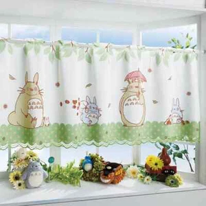Totoro Cafe Curtain Ghibli Window Curtain Anime Japanese Made Acorn Forest - Picture 1 of 2