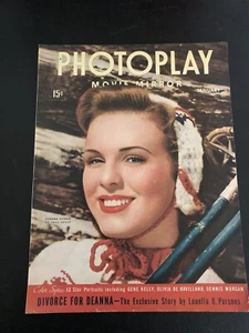 1944 COVER ONLY - Deanna Durbin - Vintage Photoplay Movie Mirror - COVER ONLY - Imagen 1 de 1