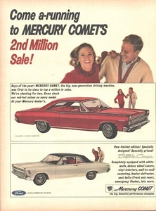 1966 Mercury Comet Vintage Print Ad 2nd Million Sale Come A Running - Picture 1 of 1