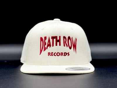 Hat Death Row Records Cream Strapback Cap Hip Hop Snoop Dogg Headwear Retro Gift - Image 1 of 4