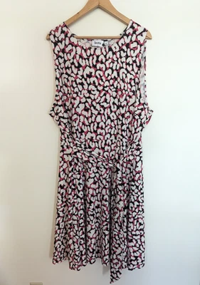 Vestido Leota Calista Talla 3X Pincelada Leopardo Lateral Corbata Elástica Tejido Sin Arrugas Foto 1 de 4