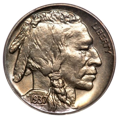 5C Buffalo Nickel 1937 graduación profesional PR65 Foto 1 de 3