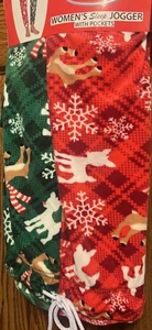 Rudolph The Red-Nosed Renneer Sleep Jogger con Tasche, Donna 2X 18-20W Nuovo con etichette - Foto 1 di 4