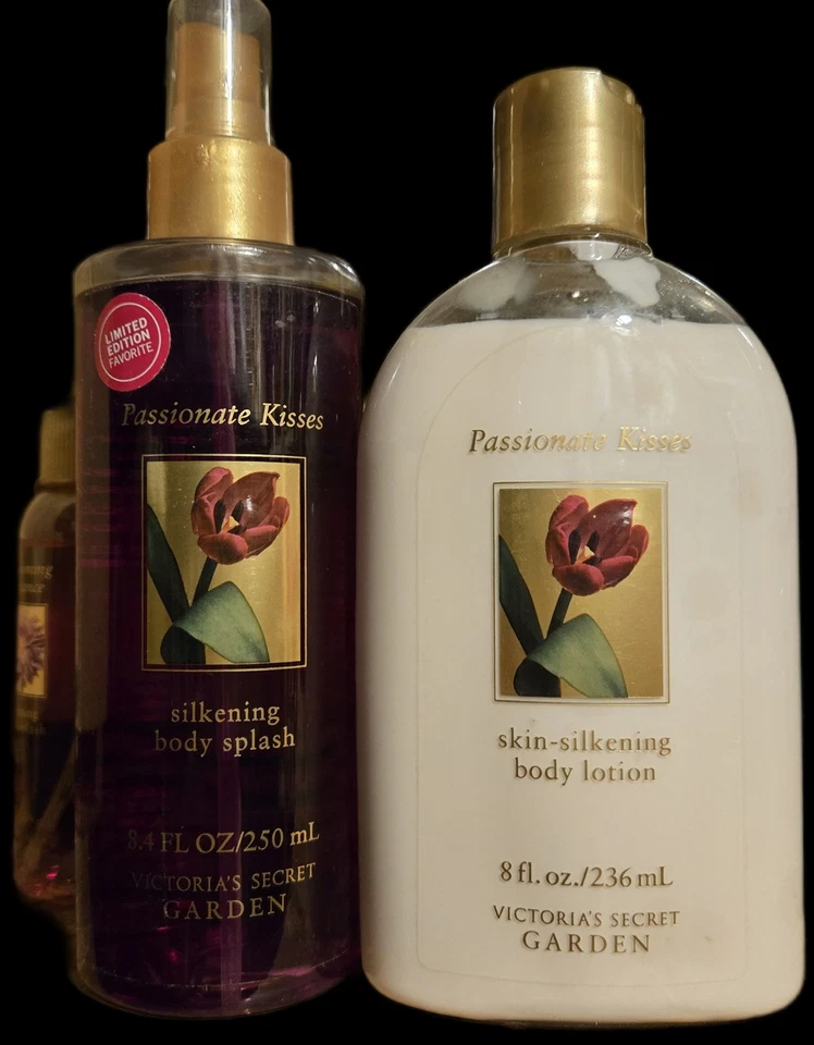 NEW  RARE Victoria's Secret PASSIONATE KISSES Body Lotion & Splash Mist set 8 Oz - Image 1 of 1