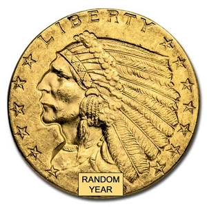$2.50 Indian Gold Quarter Eagle BU (Random Year) - Picture 1 of 2