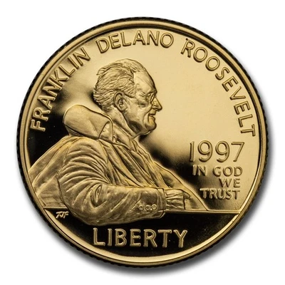 1997-W Gold $5 Commem Franklin D. Roosevelt Proof (Capsule only) - Image 1 of 2