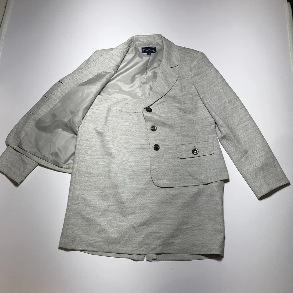 Traje Eva Picone Mujer 14 Forrado Carrera Avena Blazer Chaqueta y Falda Lápiz Foto 1 de 4