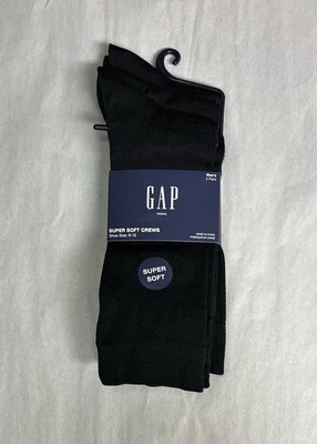 New Gap Socks Package 3 Pairs Men’s Black Super Soft Crews Casual Dress Preppy - Image 1 of 4