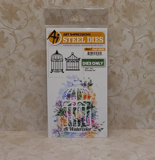 Estampillas de goma Art Impressions, juego de troqueles para jaula de pájaros #5367 WC, incluye 2 troqueles Foto 1 de 3