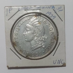 Dominikanische Republik 1 Peso 1939 vz Stempelglanz ? Glanzvoll - Bild 1 von 2