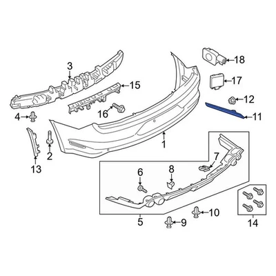 For Ford Mustang 2015-2017 Ford FR3Z15A449A Rear Left Reflector Panel - Image 1 of 3