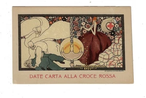 WWI Italian Emma Bonazzi Give Paper to the Red Cross Artist Signed Postcard 2462 - Picture 1 of 2