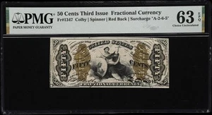 FR-1347 $0.50 Third Issue Fractional Currency - 50 Cents - PMG 63 Uncirculated - Picture 1 of 3