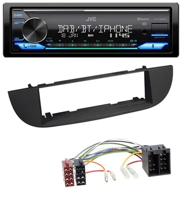 JVC Bluetooth DAB USB MP3 Autoradio für Fiat 500 (ab 2007) - schwarz - Bild 1 von 4