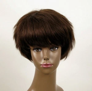 Afro Perücke Damen 100% natürliches Haar braun Ref. WHIT 07/6 - Bild 1 von 9