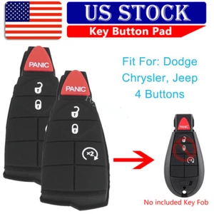 2 Replacement Key Fob Rubber Pad 4 Button for Dodge Jeep Chrysler RAM IYZ-C01C - Picture 1 of 7