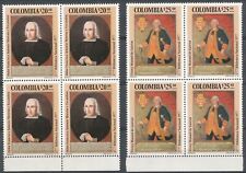 COLOMBIA 1977 NATIONAL LIBRARY PAIR MNH BLOCKS 4 BIN PRICE GB£7.00