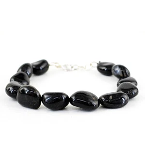 Brazalete de cuentas de espinela negra extraída de tierra 190,00 quilates sin tratar - Precio al por mayor - Imagen 1 de 2