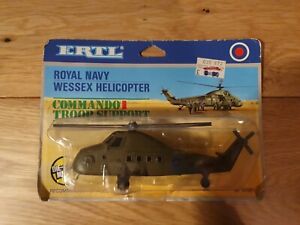 Vintage Ertl Royal Navy Wessex Die Cast Metal Helicopter Toy / Rare / Brand New 
