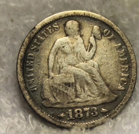 1873 seated dime Cover