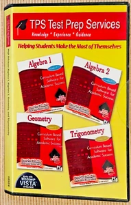 Test Prep Services 4CDs ALGEBRA 1+ALGEBRA 2+GEOMETRY+TRIG Windows New - Picture 1 of 2
