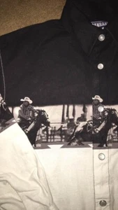 RARE Boys Panhandle Western Cowboy Horse Rodeo Snap Shirt Designed in Texas M/10 - Picture 1 of 8