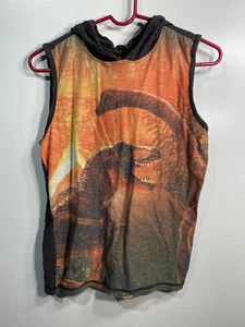 distortion boys hooded dinosaur tank top size 14 - Picture 1 of 4