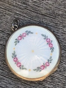 Sterling Silver Enamel Pendant Locket Norway Norwegian vintage estate 216 - Picture 1 of 4