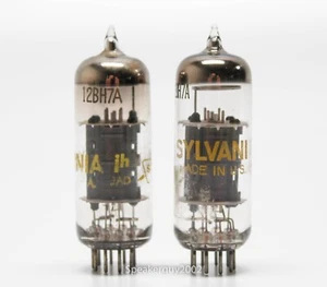 2 Sylvania 12BH7A Vacuum Tubes / Short Grey Plates - O Getter / KT5 - Picture 1 of 2