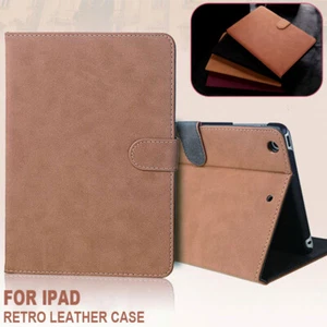 Retro Leather Slim Case Smart Cover For iPad 4 5 6 7 8 9 Air Pro Mini Flip Stand - Picture 1 of 20