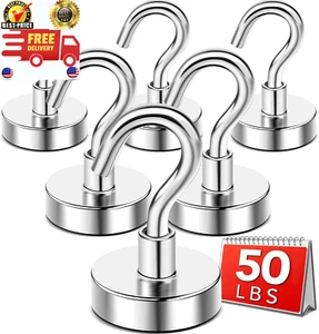 DIYMAG Strong Magnetic Hooks, 50Lbs Heavy Duty Rare Earth Magnets with Hook Stro - Picture 1 of 12