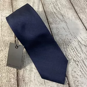John Varvatos italienische Herrenkrawatte aus 100 % Seide marineblau klassisch neu mit Etikett - Bild 1 von 6