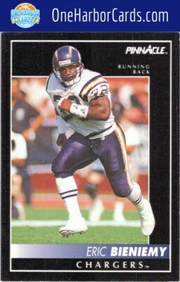 1992 Pinnacle San Diego Chargers #308 Eric Bieniemy - Image 1 of 2