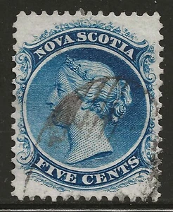 NOVA SCOTIA #10 - 5c blue - used, XF - FREE SHIPPING! - Picture 1 of 2
