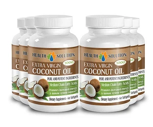 Dietary Supplements Capsules - Coconut Oil 3000mg - Weight Loss - 6 Bottles - Picture 1 of 5