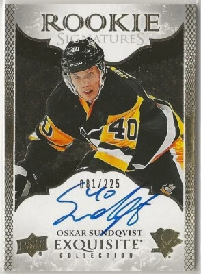 2016-17 Exquisite Collection Rookie Signatures #ERSOS Oskar Sundqvist 081/225 - Image 1 of 2